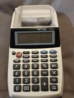 1205-4 Portable Printing Calculator - White